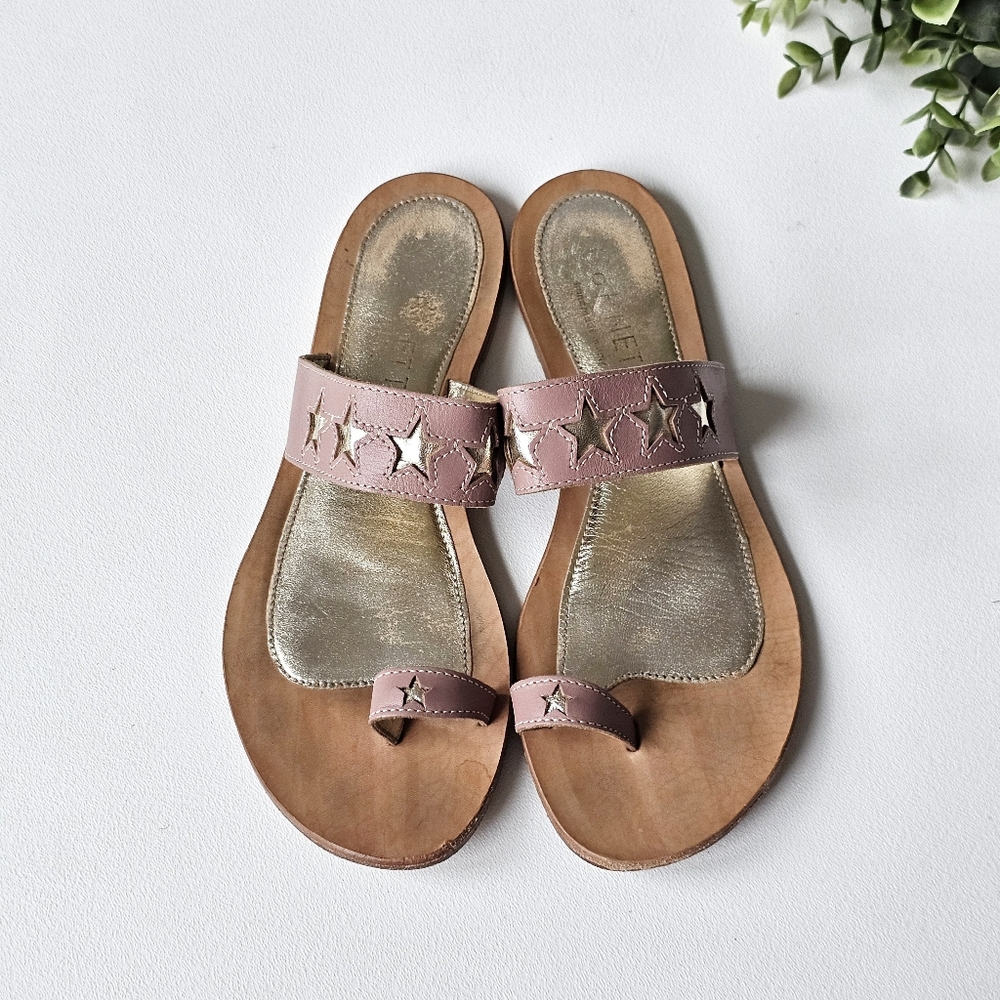 Cornetti Stella Star Sandals Pink Gold Genuine Leather Italy 38